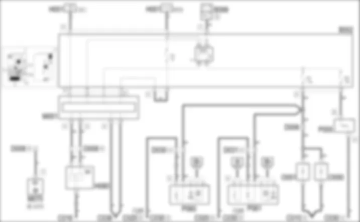 ODSZRANIANIE SZYBY TYLNEJ I LUSTEREK ZEWNETRZNYCH WSTECZNYCH - SCHEMAT ELEKTRYCZNY Fiat BRAVO 1.9 JTD 8v  