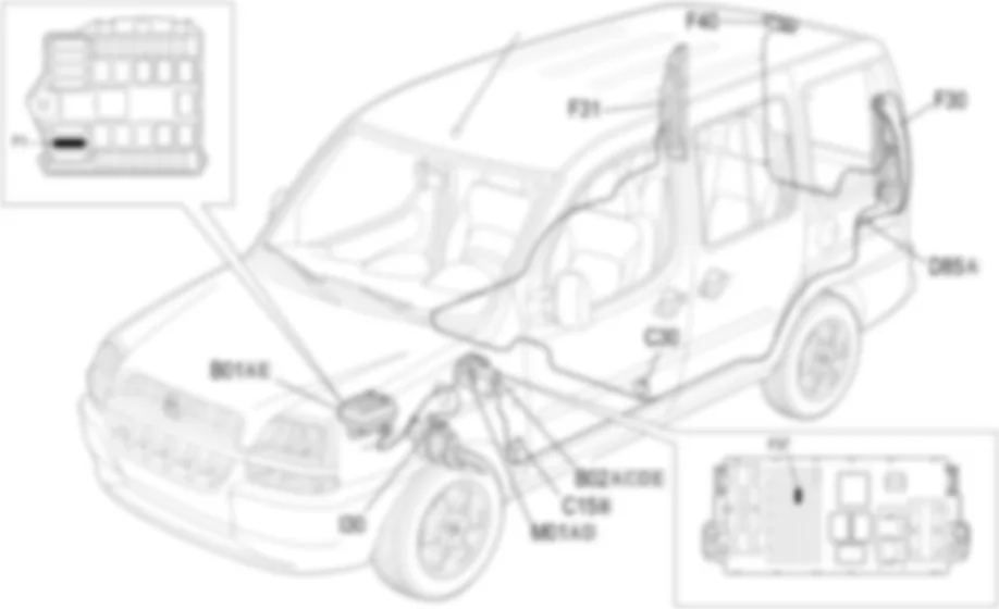 LUCI STOP - LOCALIZZAZIONE COMPONENTI Fiat DOBLO 1.9 JTD 8V Da 10/2000 LUCI STOP - LOCALIZZAZIONE COMPONENTI Fiat DOBLO 1.9 JTD 8V Da 10/2000