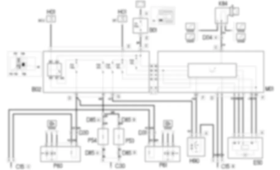 ENTEISUNG DER HECKSCHEIBE               UND DER AUSSENSPIEGEL - SCHALTPLAN Fiat DOBLO 1.9 JTD 8V  Fino a 10/2000