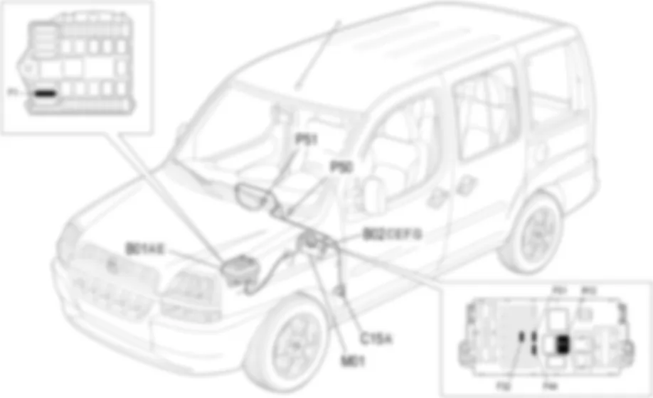 ZIGARETTENANZUNDER / STROMABGRIFF - LAGE DER BAUTEILE Fiat DOBLO 1.3 JTD 16V da 12/03 ZIGARETTENANZUNDER / STROMABGRIFF - LAGE DER BAUTEILE Fiat DOBLO 1.3 JTD 16V da 12/03