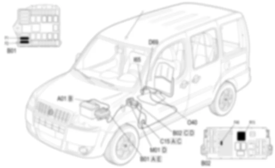 HEATED SEATS - COMPONENT LOCATION Fiat DOBLO 1.9 JTD 8V da 12/03 HEATED SEATS - COMPONENT LOCATION Fiat DOBLO 1.9 JTD 8V da 12/03