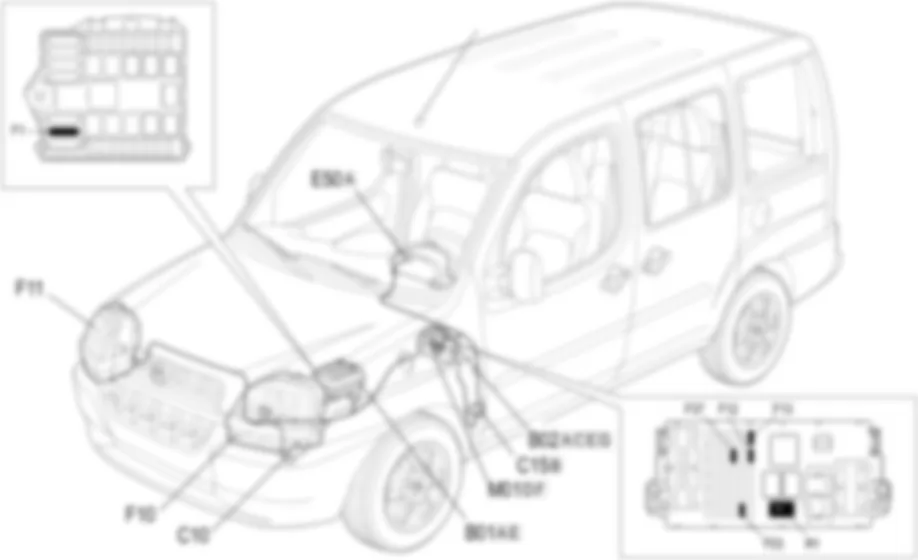 REGOLATORE ASSETTO FARI - LOCALIZZAZIONE COMPONENTI Fiat DOBLO 1.3 JTD 16V Da 10/2000 REGOLATORE ASSETTO FARI - LOCALIZZAZIONE COMPONENTI Fiat DOBLO 1.3 JTD 16V Da 10/2000