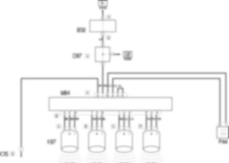 SENSORE DI PARCHEGGIO - SCHEMA ELETTRICO Fiat DOBLO 1.9 JTD 8V Fino a 10/2000 SENSORE DI PARCHEGGIO - SCHEMA ELETTRICO Fiat DOBLO 1.9 JTD 8V Fino a 10/2000