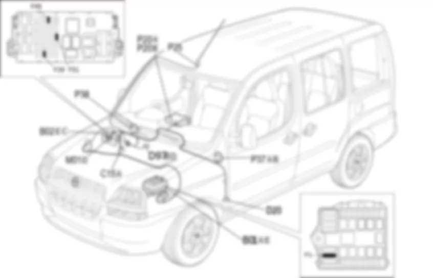 AUTORADIO - LOCALIZZAZIONE COMPONENTI Fiat DOBLO 1.9 JTD 8V Fino a 10/2000 AUTORADIO - LOCALIZZAZIONE COMPONENTI Fiat DOBLO 1.9 JTD 8V Fino a 10/2000