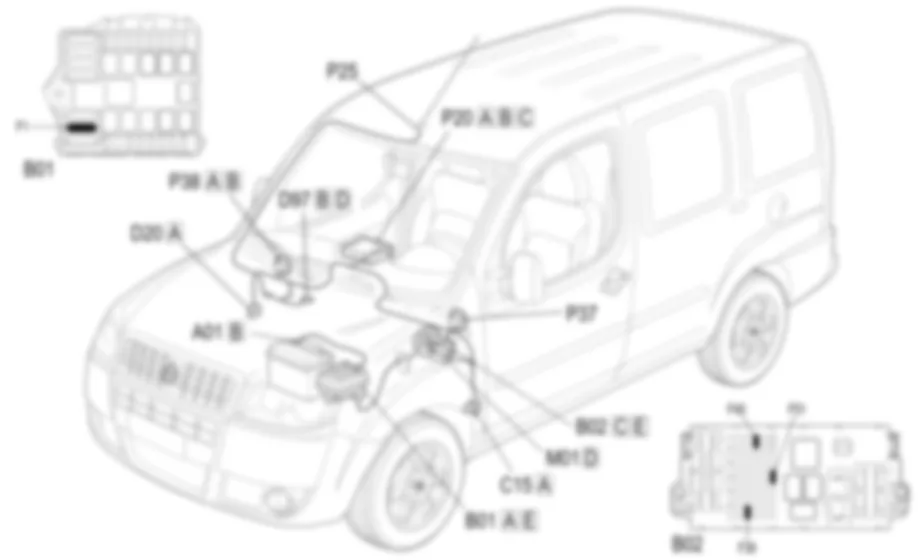 AUTORADIO - LOCALIZZAZIONE COMPONENTI Fiat DOBLO 1.4 8v  Da 10/2000