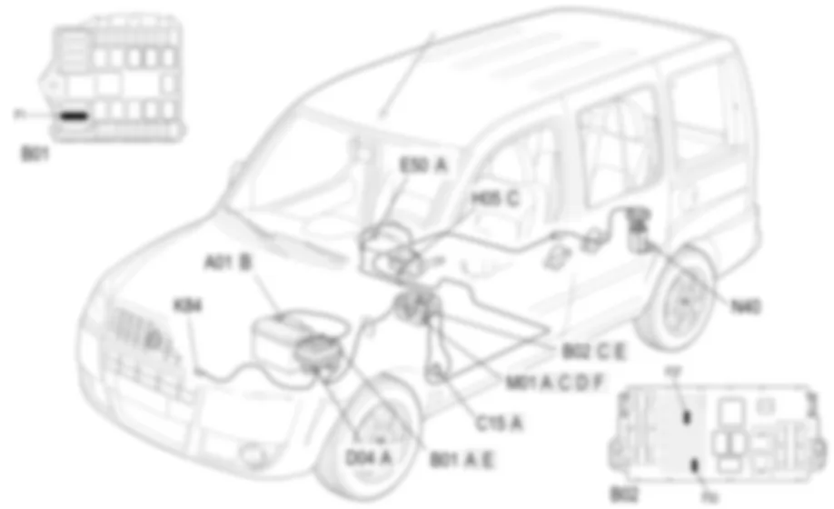 TRIP COMPUTER - LOCALIZZAZIONE COMPONENTE Fiat DOBLO 1.9 JTD 8V Fino a 10/2000 TRIP COMPUTER - LOCALIZZAZIONE COMPONENTE Fiat DOBLO 1.9 JTD 8V Fino a 10/2000