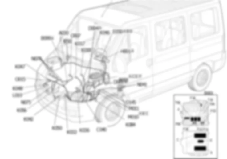 GESTION ELECTRONIQUE DES MOTEURS ESSENCE - EMPLACEMENT DES COMPOSANTS Fiat DUCATO 2.0 16V  da 03/05
