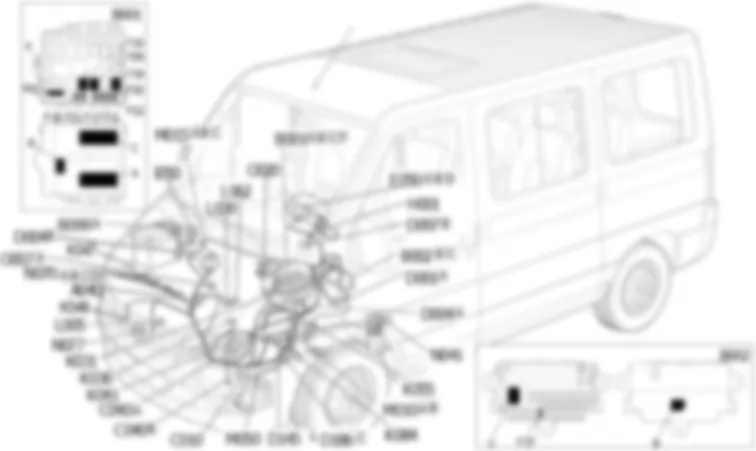 EMPLACEMENT DES COMPOSANTS DE LA GESTION ELECTRONIQUE DES MOTEURS DIESEL Fiat DUCATO 2.0 JTD 8V  da 03/05