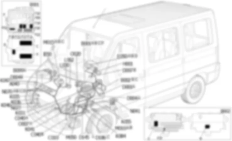 EMPLACEMENT DES COMPOSANTS DE LA GESTION ELECTRONIQUE DES MOTEURS DIESEL Fiat DUCATO 2.3 JTD 16V  fino a 02/05