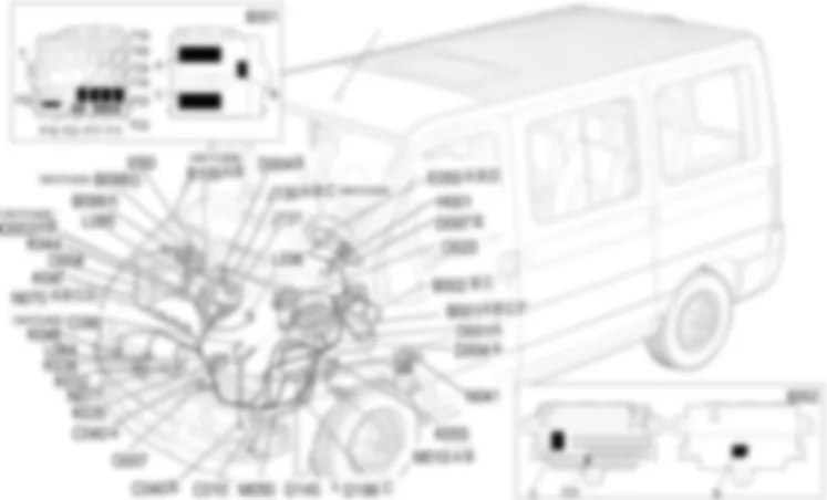 ELEKTRONISCHE STEUERUNG DIESELMOTOREN - EINBAULAGE DER BAUTEILE Fiat DUCATO 2.8 JTD 8V  fino a 02/05