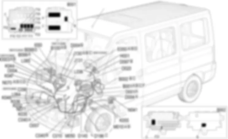 ELEKTRONISCHE STEUERUNG DIESELMOTOREN - EINBAULAGE DER BAUTEILE Fiat DUCATO 2.8 JTD 8V  fino a 02/05