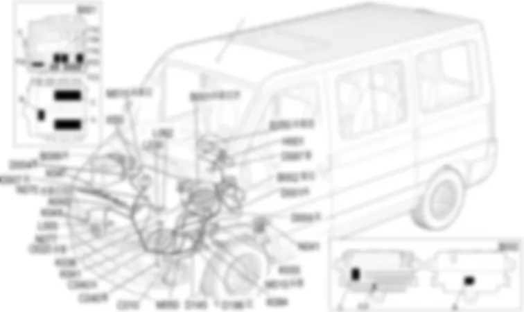 EMPLACEMENT DES COMPOSANTS DE LA GESTION ELECTRONIQUE DES MOTEURS DIESEL Fiat DUCATO 2.0 JTD 8V  fino a 02/05