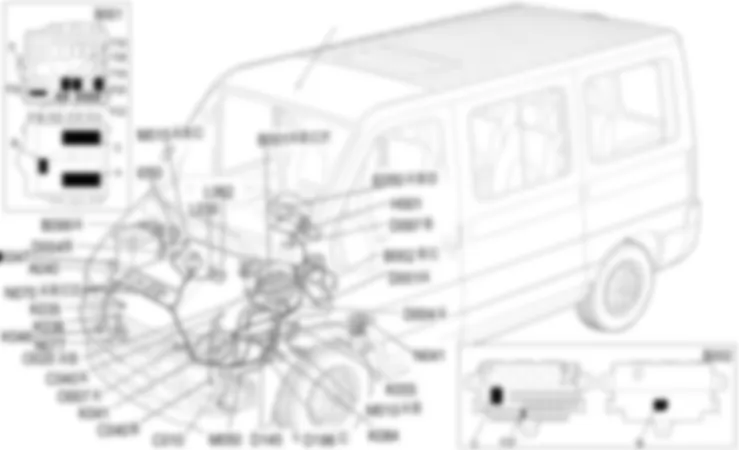 EMPLACEMENT DES COMPOSANTS DE LA GESTION ELECTRONIQUE DES MOTEURS DIESEL Fiat DUCATO 2.3 JTD 16V  fino a 02/05