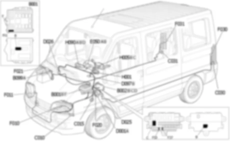 CLIGNOTANTS / FEUX DE DETRESSE LOCALISATION COMPOSANTS Fiat DUCATO 2.3 JTD 16V fino a 02/05 CLIGNOTANTS / FEUX DE DETRESSE LOCALISATION COMPOSANTS Fiat DUCATO 2.3 JTD 16V fino a 02/05
