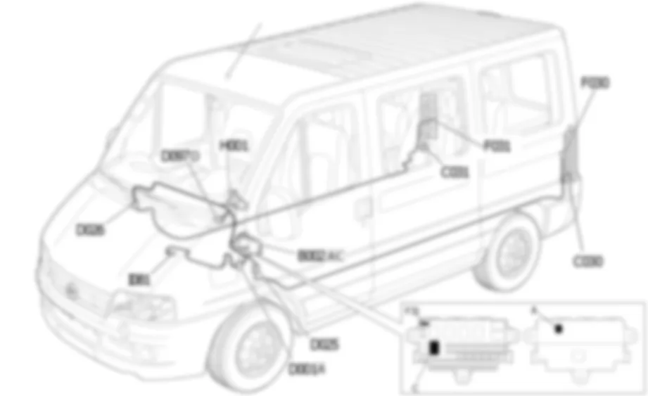REVERSING LIGHTS LOCATION COMPONENTS Fiat DUCATO 2.8 JTD 8V fino a 02/05 REVERSING LIGHTS LOCATION COMPONENTS Fiat DUCATO 2.8 JTD 8V fino a 02/05