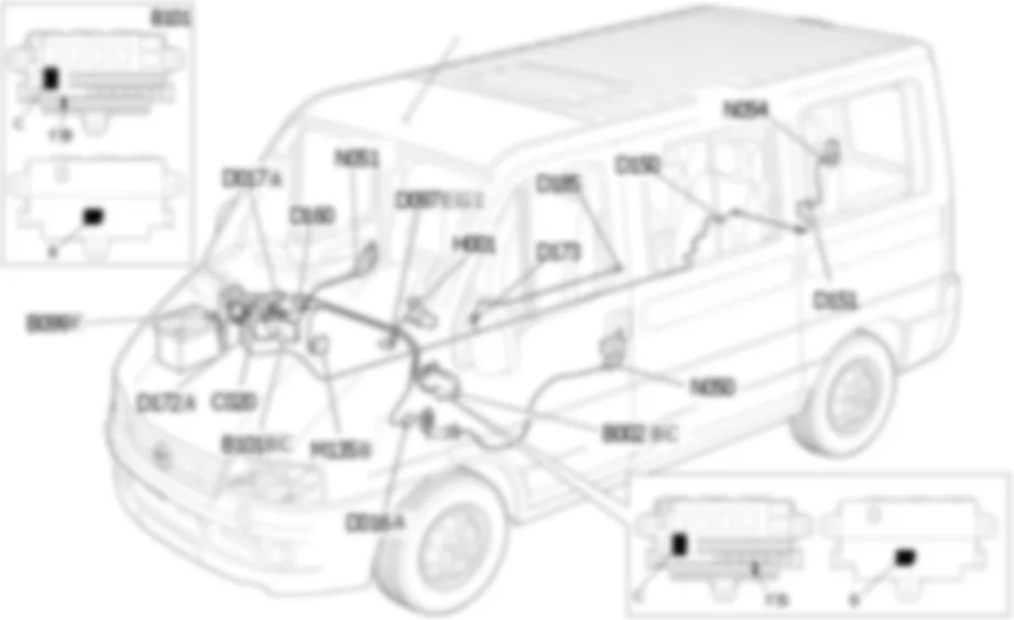 CENTRAL LOCKING LOCATION COMPONENTS Fiat DUCATO 2.8 JTD 8V  fino a 02/05