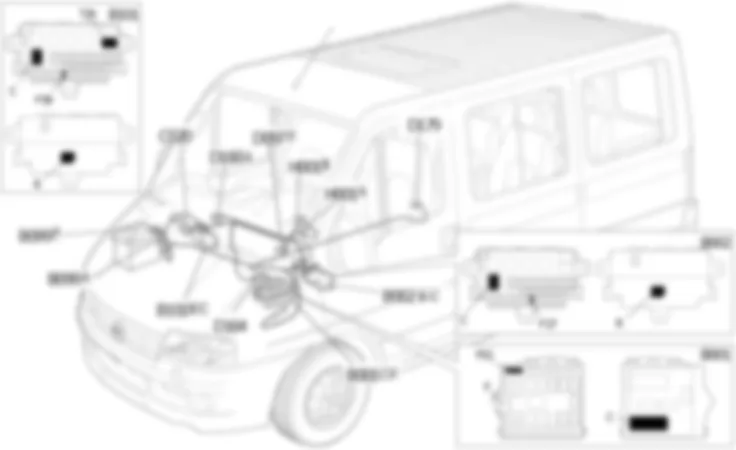 PREPARATION FOR MINIBAR FRIDGE LOCATION COMPONENTS Fiat DUCATO 2.8 JTD 8V fino a 02/05 PREPARATION FOR MINIBAR FRIDGE LOCATION COMPONENTS Fiat DUCATO 2.8 JTD 8V fino a 02/05