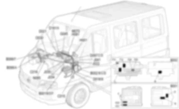 EMPLACEMENT DES COMPOSANTS DU CONDITIONNEUR Fiat DUCATO 2.0 JTD 8V da 03/05 EMPLACEMENT DES COMPOSANTS DU CONDITIONNEUR Fiat DUCATO 2.0 JTD 8V da 03/05