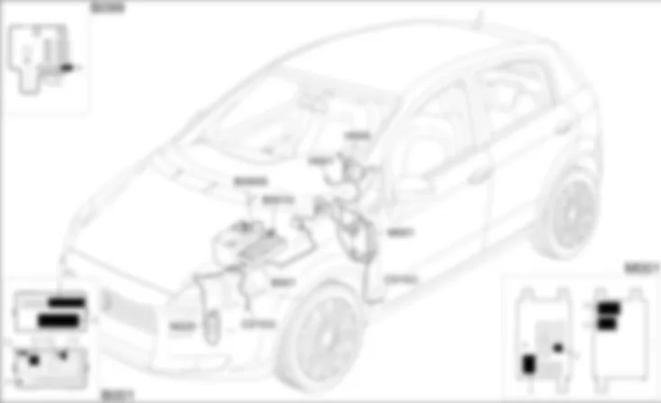 HEADLAMP WASHER - COMPONENT LOCATION Fiat GRANDE PUNTO 1.4 16v  