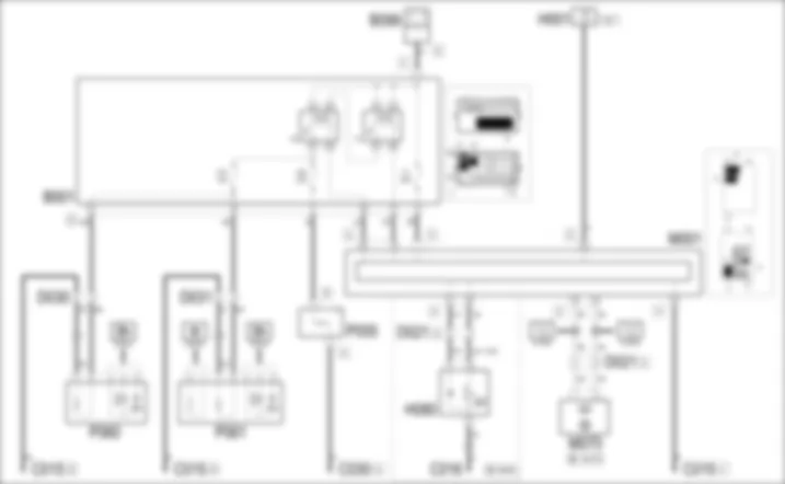 DEMISTING REARSCREEN AND REAR VIEW MIRRORS - WIRING DIAGRAM Fiat GRANDE PUNTO 1.4 16v  