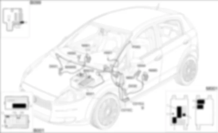 FRONT ELECTRIC WINDOWS - COMPONENT LOCATION Fiat GRANDE PUNTO 1.4 16v  
