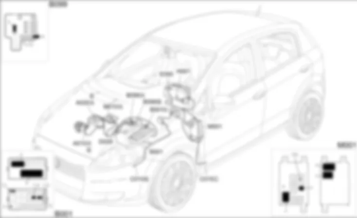 AVVIAMENTO E RICARICA - LOCALIZZAZIONE COMPONENTI Fiat GRANDE PUNTO 1.4 16v  