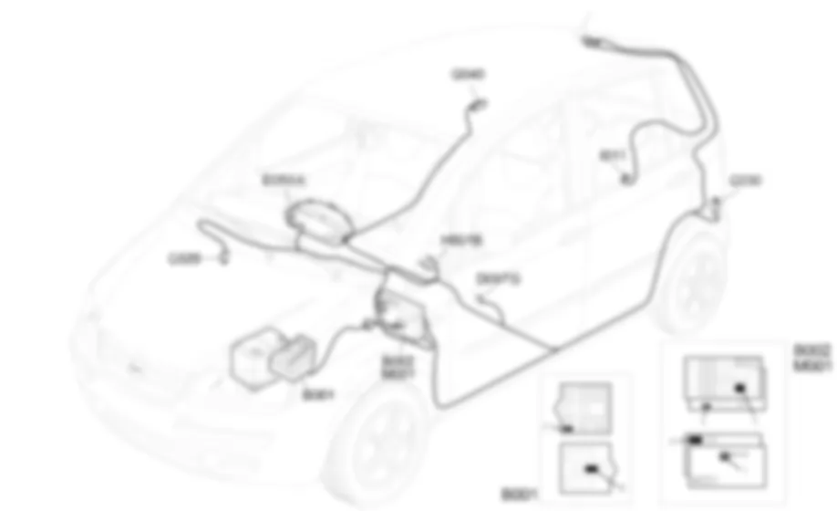 LUCE CASSETTO - LUCE               BAULE - LUCE ANTINA PARASOLE - Localizzazione componenti Fiat IDEA 1.3 JTD 16v  