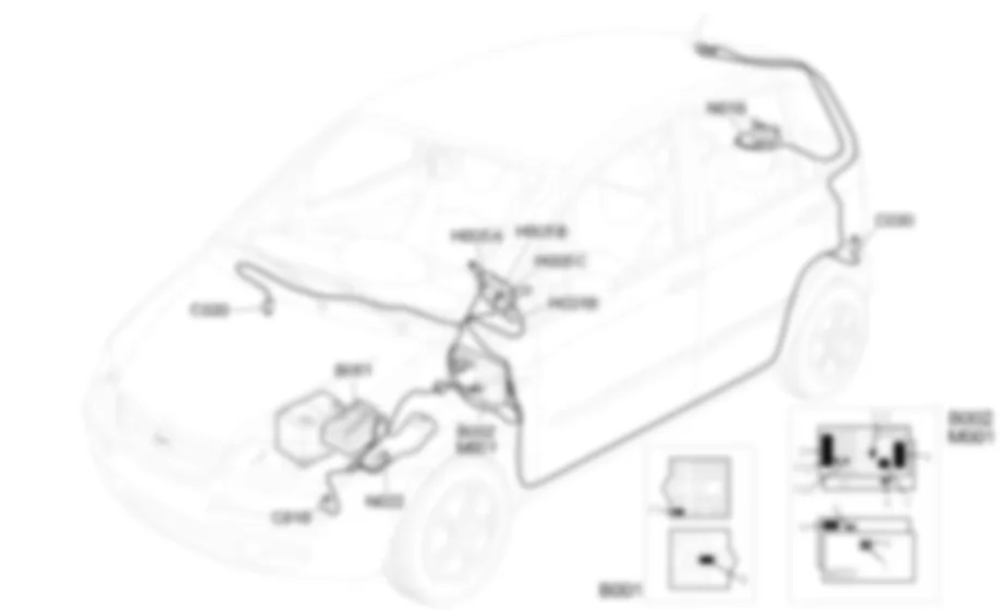 LIMPIA / LAVA LUNETA - Ubicacion de los componentes Fiat IDEA 1.3 JTD 16v  