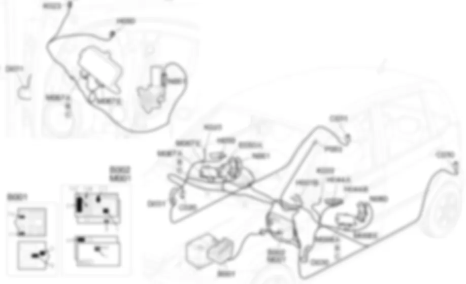 ELEVALUNAS DELANTEROS - Ubicacion de los componentes Fiat IDEA 1.3 JTD 16v  