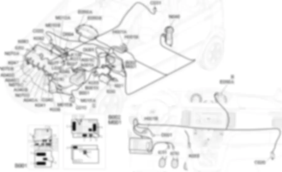 GESTION ELECTRONICA DE LOS MOTORES DIESEL - Ubicacion de los componentes Fiat IDEA 1.3 JTD 16v  