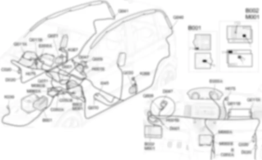 AIRBAG - Localizzazione componenti Fiat IDEA 1.3 JTD 16v  