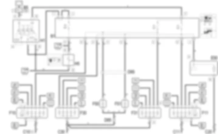 SIDE LIGHTS/NUMBER PLATE LIGHT - WIRING DIAGRAM Fiat MULTIPLA 1.6 16v  fino a 05/04