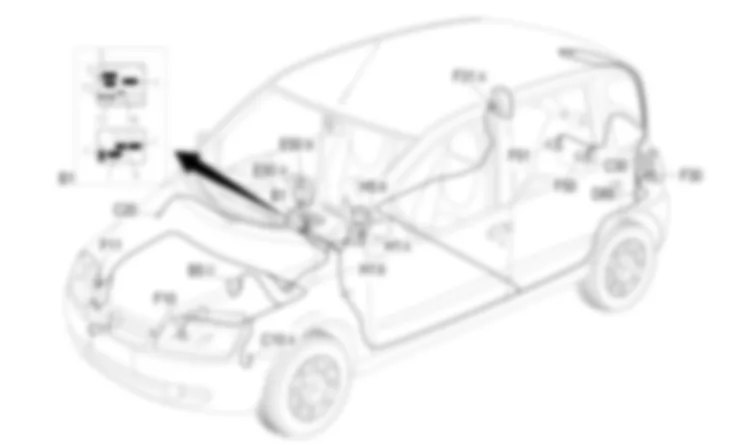 SIDE LIGHTS/NUMBER PLATE LIGHT - COMPONENT LOCATION Fiat MULTIPLA 1.6 16v  fino a 05/04