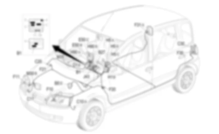 DIRECTION INDICATORS/HAZARD WARNING LIGHTS - COMPONENT LOCATION Fiat MULTIPLA 1.6 16v  fino a 05/99