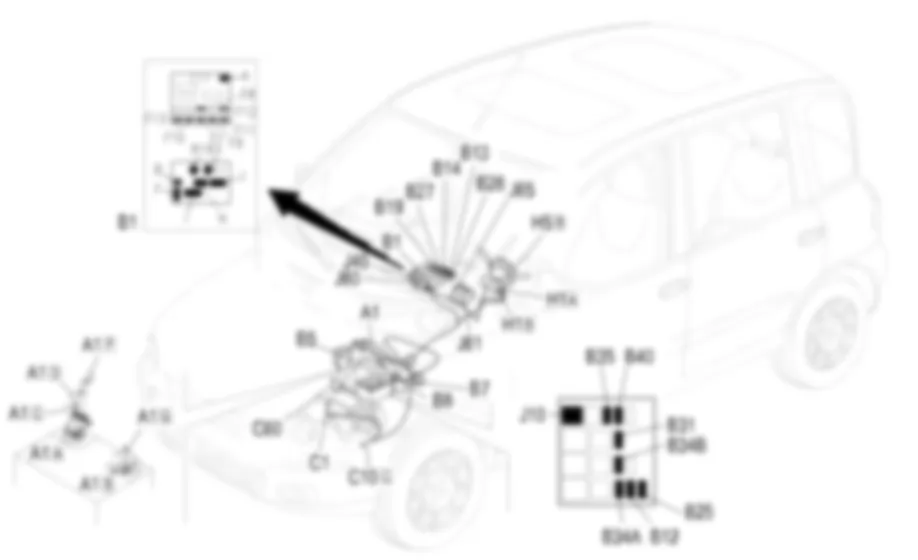 ALIMENTAZIONE - Localizzazione componenti Fiat MULTIPLA 1.6 16v  fino a 05/04