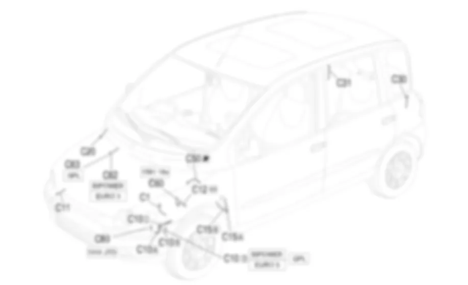 MASSE - Localizzazione componenti Fiat MULTIPLA 1.9 JTD 8V  da 06/04
