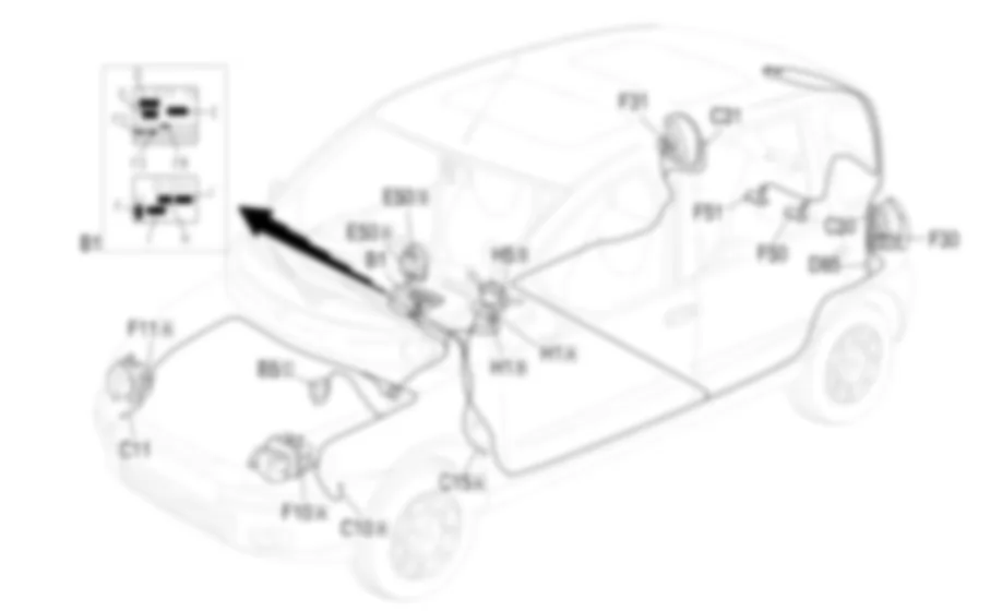 LUCI POSIZIONE / TARGA - Localizzazione componenti Fiat MULTIPLA 1.9 JTD 8V  da 06/99 a 03/02