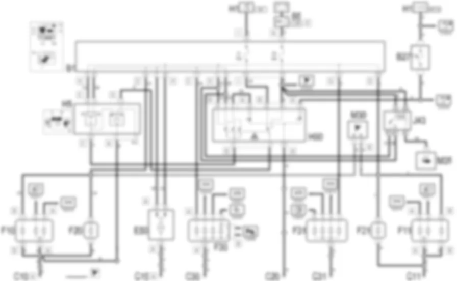 LUCI DIREZIONE / EMERGENZA - Schema elettrico Fiat MULTIPLA 1.9 JTD 8V da 06/99 a 03/02 LUCI DIREZIONE / EMERGENZA - Schema elettrico Fiat MULTIPLA 1.9 JTD 8V da 06/99 a 03/02
