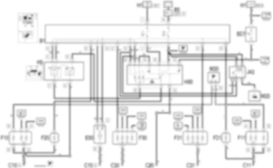LUCI DIREZIONE / EMERGENZA - Schema elettrico Fiat MULTIPLA 1.9 JTD 8V  fino a 05/04
