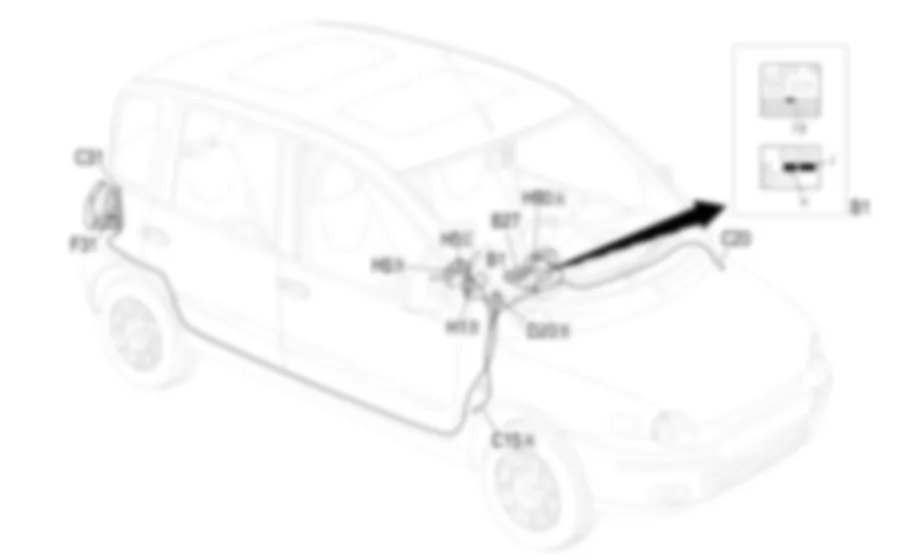 LUCI RETRONEBBIA - Localizzazione componenti Fiat MULTIPLA 1.9 JTD 8V  da 04/02 a 08/03