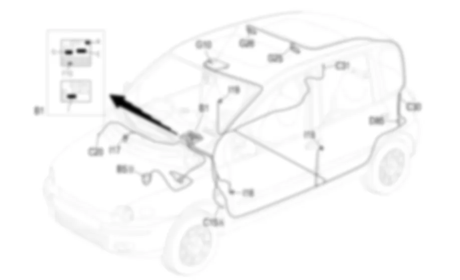PLAFONIERE - Localizzazione componenti Fiat MULTIPLA 1.9 JTD 8V da 06/99 a 03/02 PLAFONIERE - Localizzazione componenti Fiat MULTIPLA 1.9 JTD 8V da 06/99 a 03/02