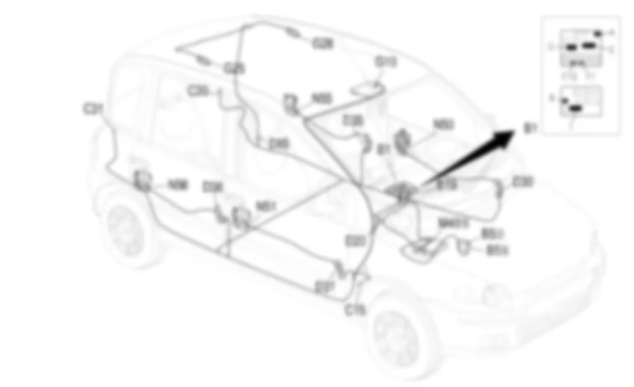 PLAFONIERE - Localizzazione componenti Fiat MULTIPLA 1.9 JTD 8V  da 06/99 a 03/02