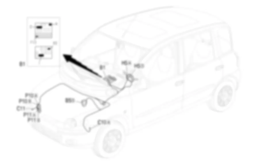 AVVISATORI ACUSTICI - Localizzazione componenti Fiat MULTIPLA 1.9 JTD 8V  fino a 05/04