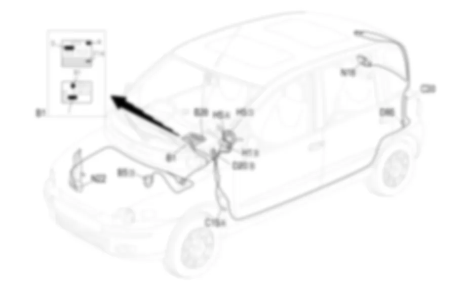 TERGI / LAVA LUNOTTO - Localizzazione componenti Fiat MULTIPLA 1.9 JTD 8V  da 06/99 a 03/02