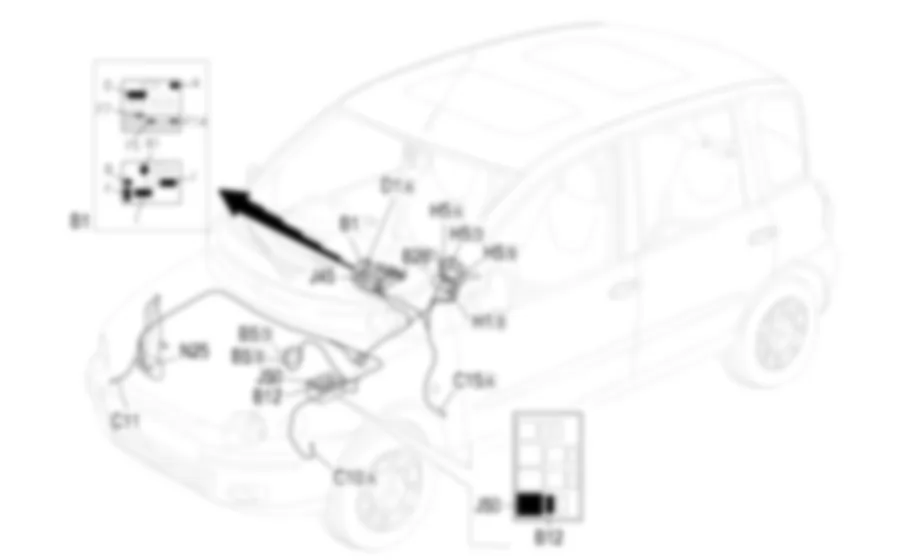 LAVAFARI - Localizzazione componenti Fiat MULTIPLA 1.9 JTD 8V  fino a 05/04