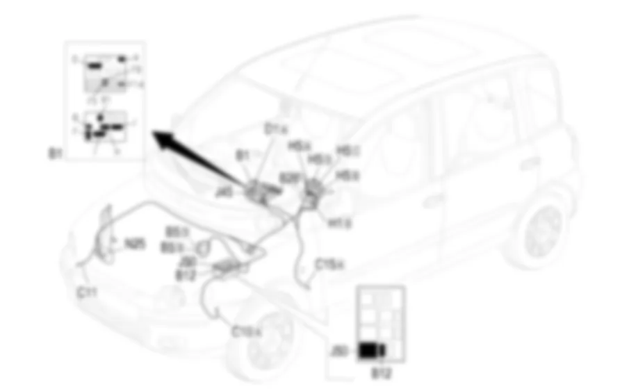 LAVAFARI - Localizzazione componenti Fiat MULTIPLA 1.9 JTD 8V  da 06/99 a 03/02