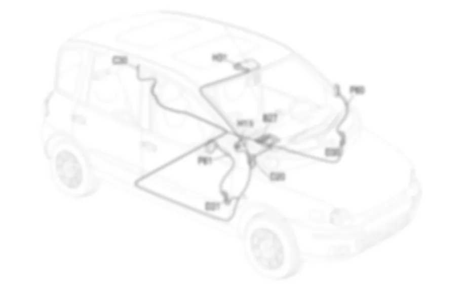 REGOLAZIONE SPECCHI               ESTERNI - Localizzazione componenti Fiat MULTIPLA 1.9 JTD 8V  fino a 05/99