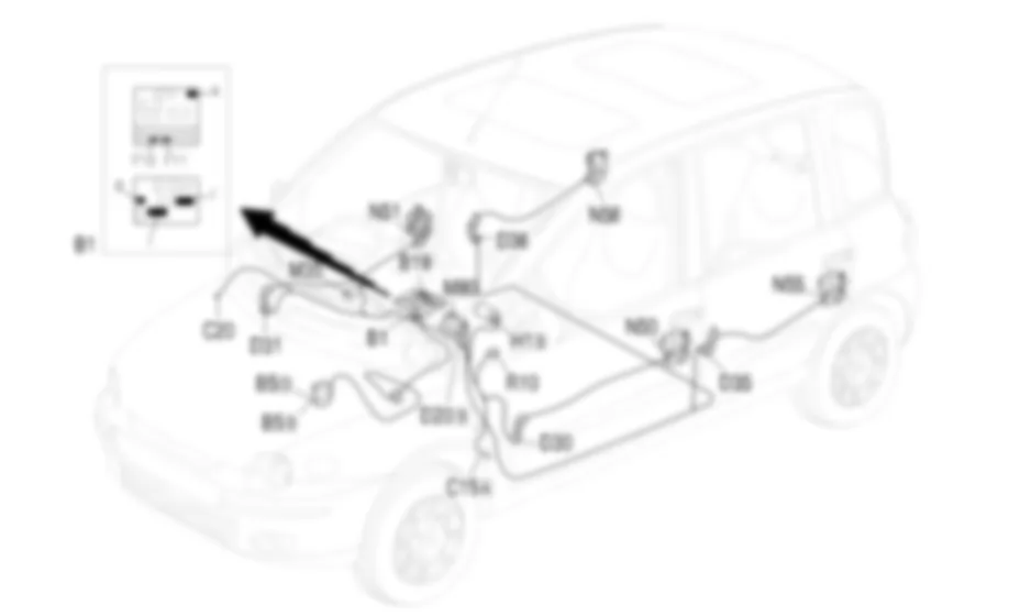 BLOCCAPORTE - Localizzazione componenti Fiat MULTIPLA 1.9 JTD 8V  da 06/99 a 03/02