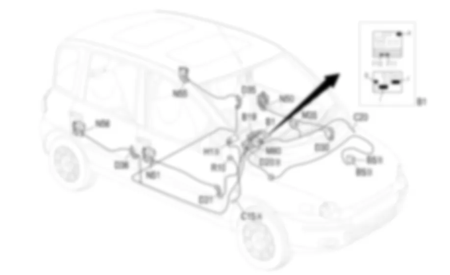 BLOCCAPORTE - Localizzazione componenti Fiat MULTIPLA 1.9 JTD 8V  fino a 05/04