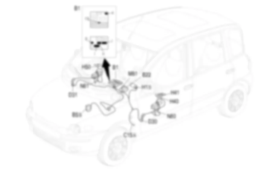 ALZACRISTALLI  ANTERIORI - Localizzazione componenti Fiat MULTIPLA 1.9 JTD 8V  fino a 05/04